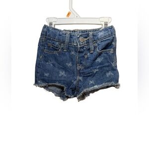 Old Navy Butterfly Denim Shorts Girls 18-24 Months Frayed Hem